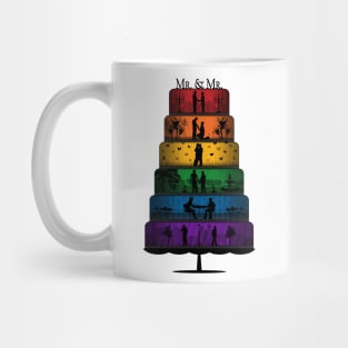 Gay Pride Wedding Cake with Rainbow Tiers Mug